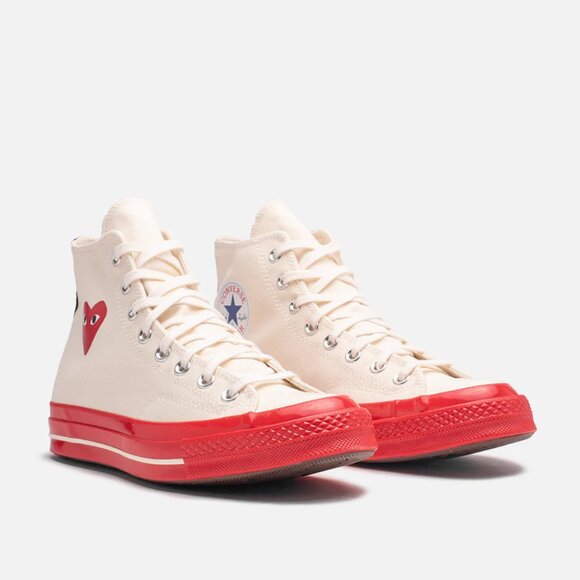 Converse x Comme des Garcons PLAY Chuck High-Top Sneakers. Mens 10 / Womens 12. - Picture 1 of 7